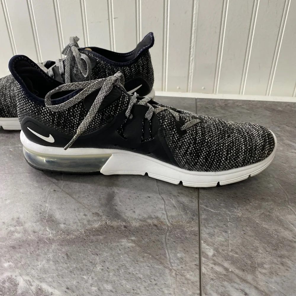 Nike Air Max Sequent 3 'Black' 908993-011 Women Shoes Sz 11 Black Knit Athletic